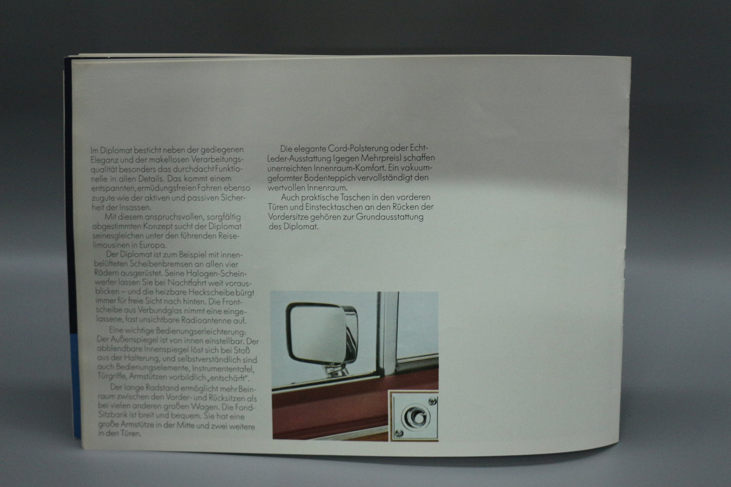 Leaflet Sales Brochure Opel Diplomat + Admiral