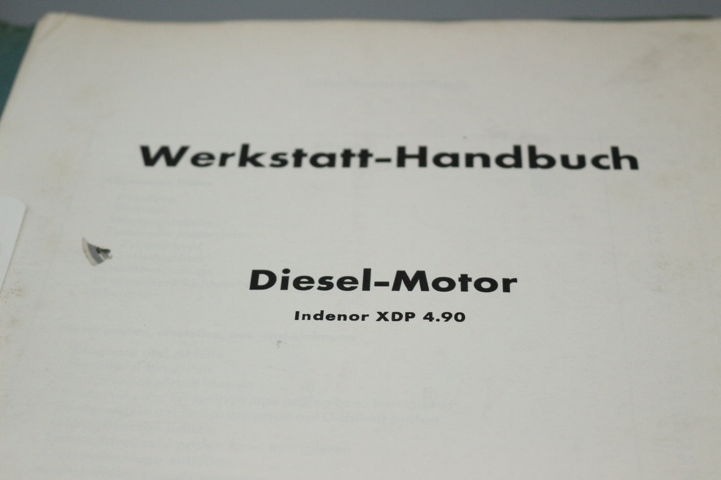 Werkstatthandbuch Motoreninstandsetzung Diesel Indenor XDP 4.90