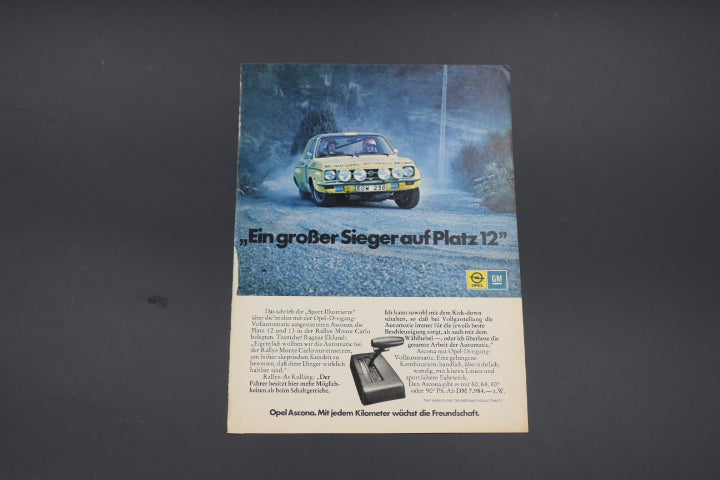 Ascona A Rallye Zeitgenössische Werbung DIN A 5
