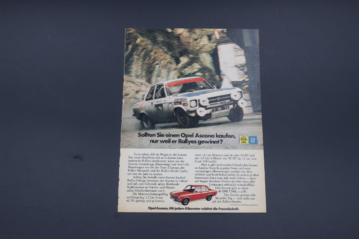 Ascona A Rallye Zeitgenössische Werbung DIN A 5