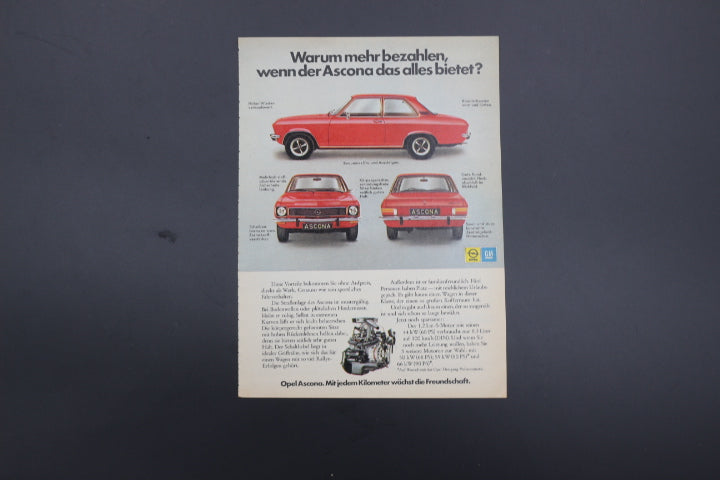 Ascona A Zeitgenössische Werbung DIN A 5