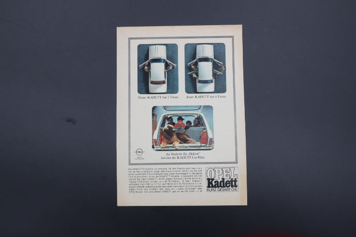Kadett B Zeitgenössische Werbung DIN A5