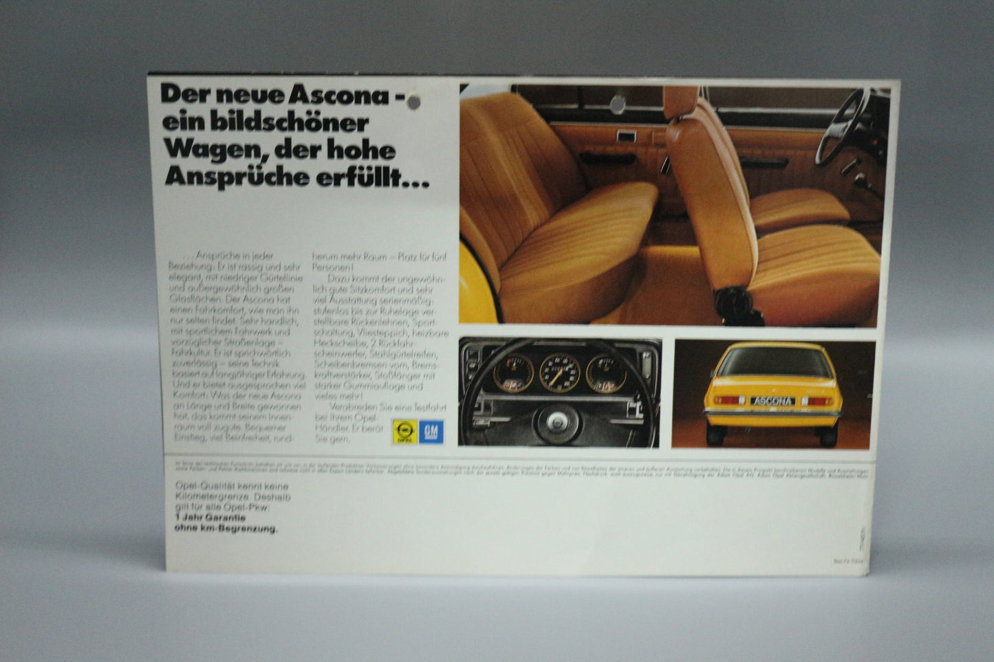 Sales folder brochure Opel Ascona B
