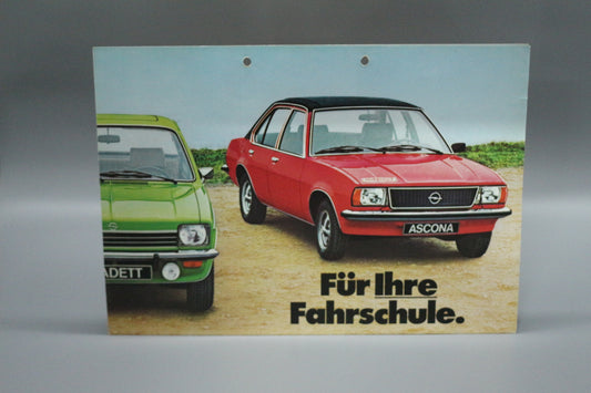 Fold-out brochure DIN A2 Opel Rekord D + Ascona B + Kadett C