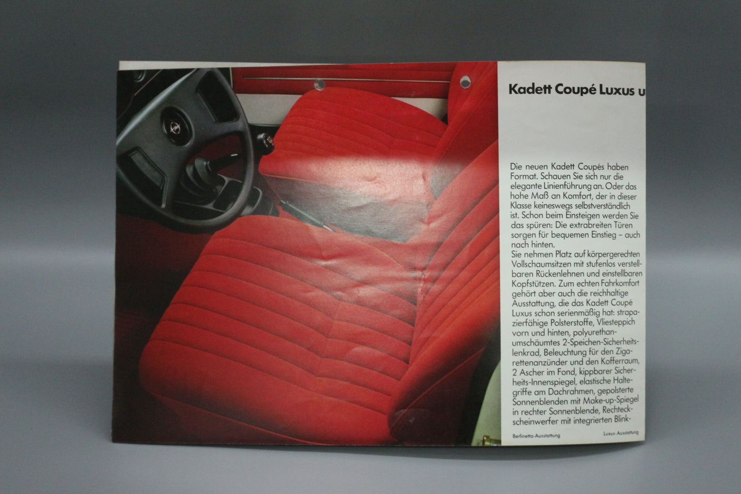 Verkaufsfaltblatt Opel Kadett C Coupé