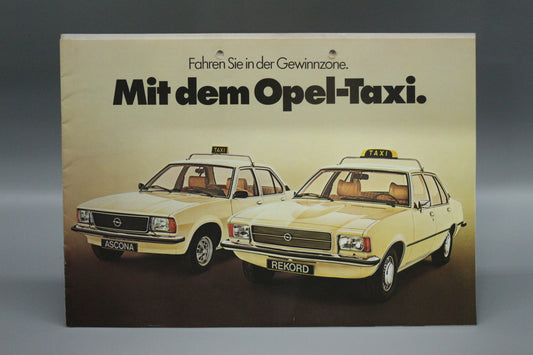 Sales Brochure Opel Ascona B + Rekord D Taxi