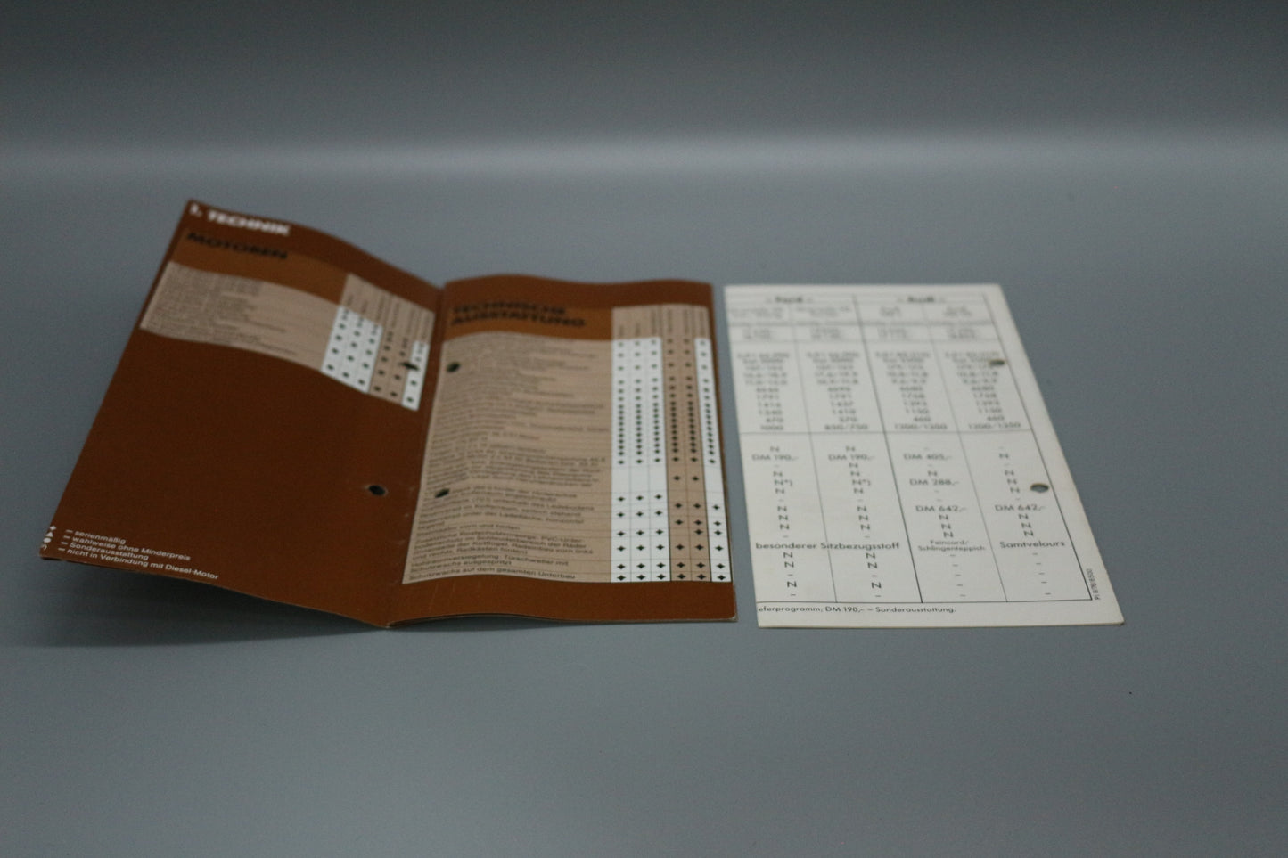 Flyer Merkblätter Opel Rekord D Set