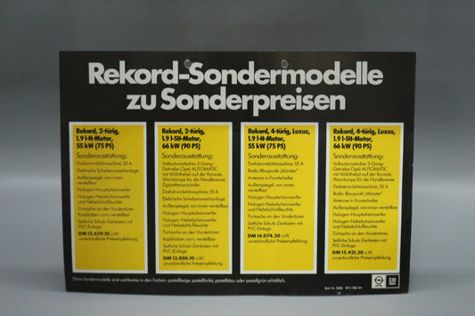 Flyer Opel Rekord D + Kadett C