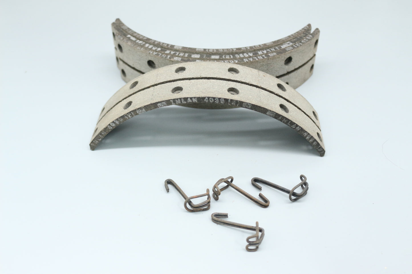 Brake lining set with rivets (not pictured) and clips