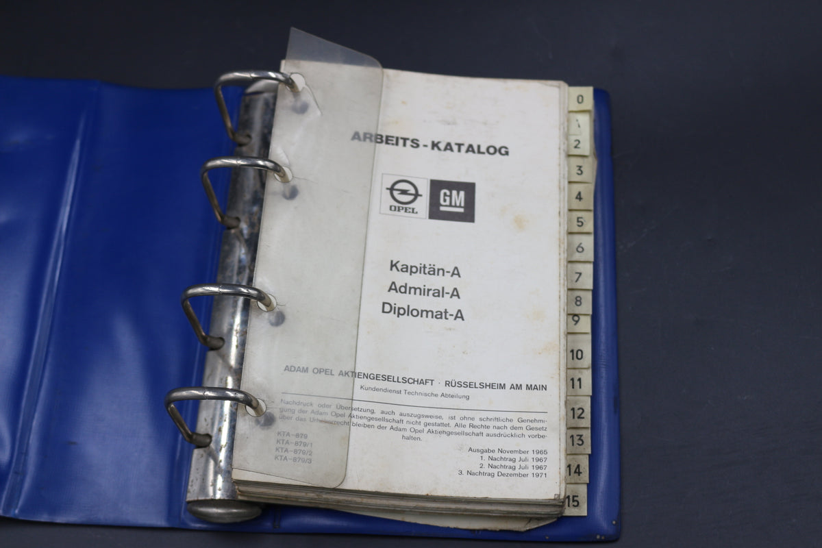 Arbeitskatolog Opel Kapitän Admiral Diplomat A