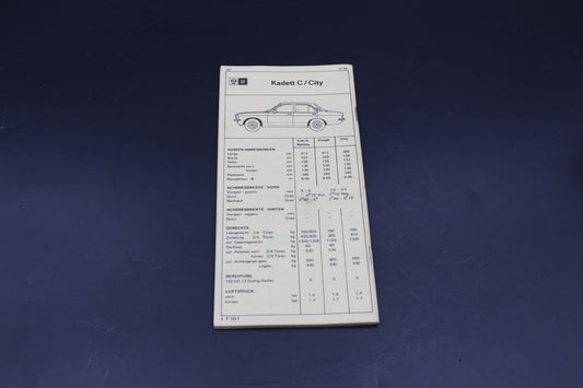 Lackierungs- und Ersatzteilpreisliste Handbuch Opel Manta B