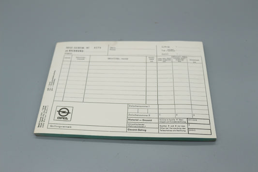 Ersatzteilblock mit Durchschrift original Opel