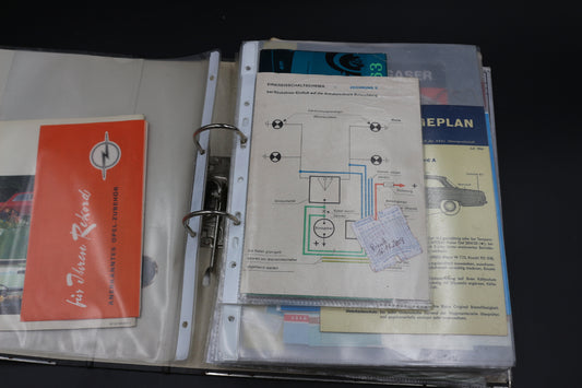 Sammelmappe Prospekte Betriebsanleitung Tabellen Technische Daten Opel Rekord A