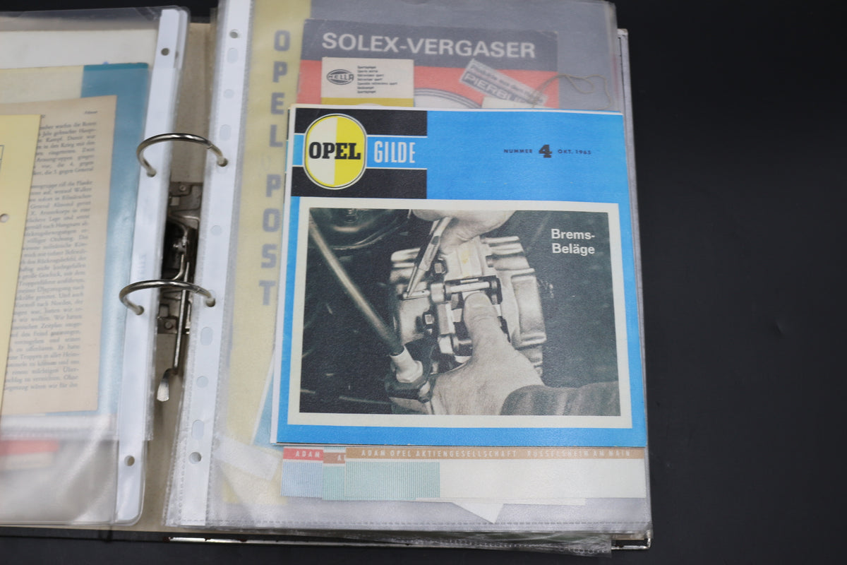 Sammelmappe Prospekte Betriebsanleitung Tabellen Technische Daten Opel Rekord A