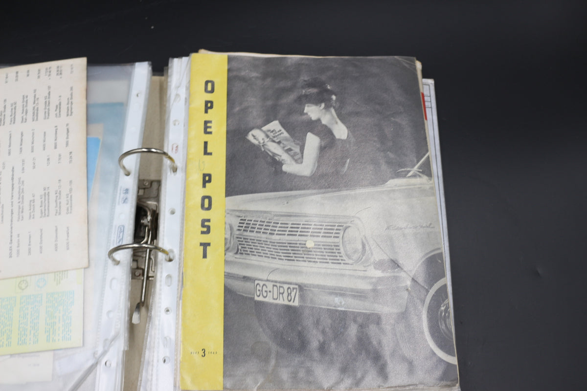 Sammelmappe Prospekte Betriebsanleitung Tabellen Technische Daten Opel Rekord A