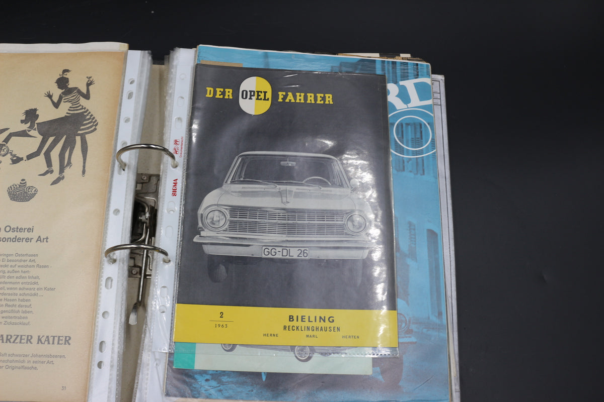 Sammelmappe Prospekte Betriebsanleitung Tabellen Technische Daten Opel Rekord A