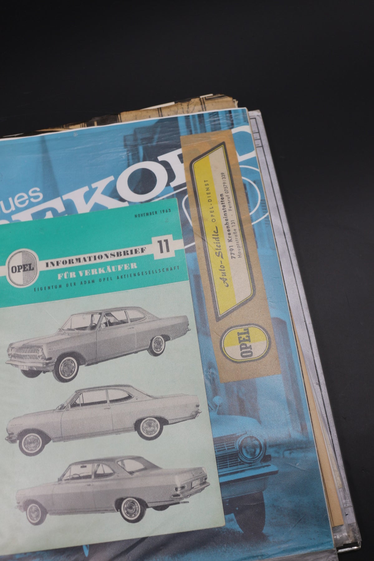Sammelmappe Prospekte Betriebsanleitung Tabellen Technische Daten Opel Rekord A