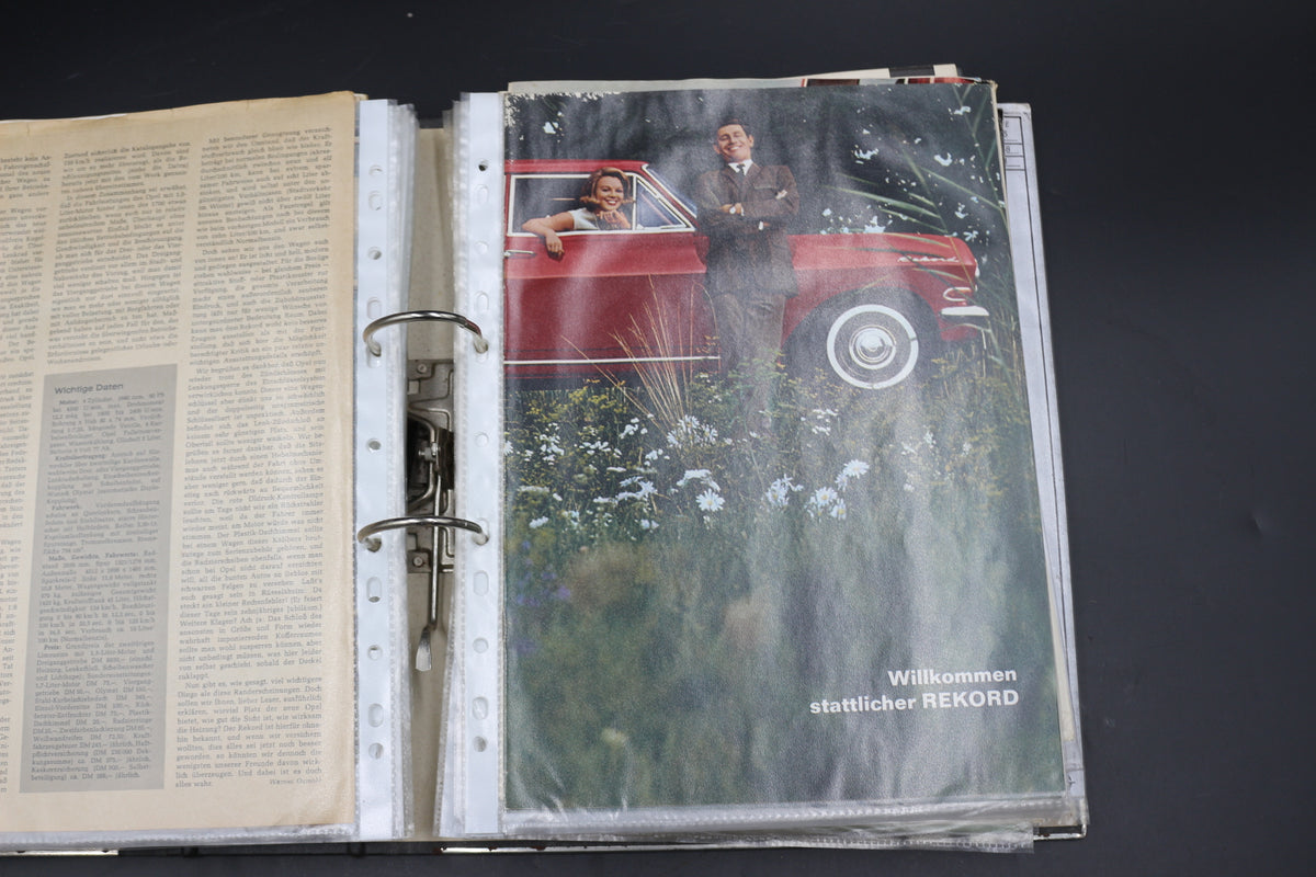 Sammelmappe Prospekte Betriebsanleitung Tabellen Technische Daten Opel Rekord A