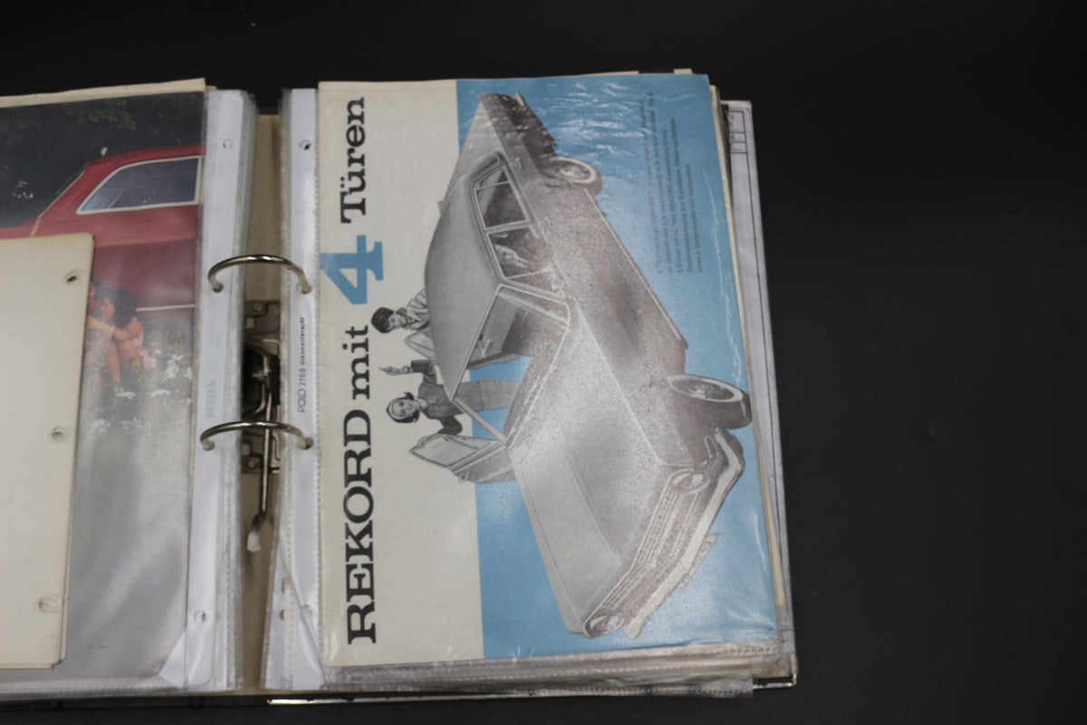 Sammelmappe Prospekte Betriebsanleitung Tabellen Technische Daten Opel Rekord A