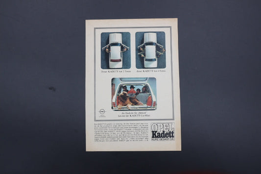 Kadett B Zeitgenössische Werbung DIN A5