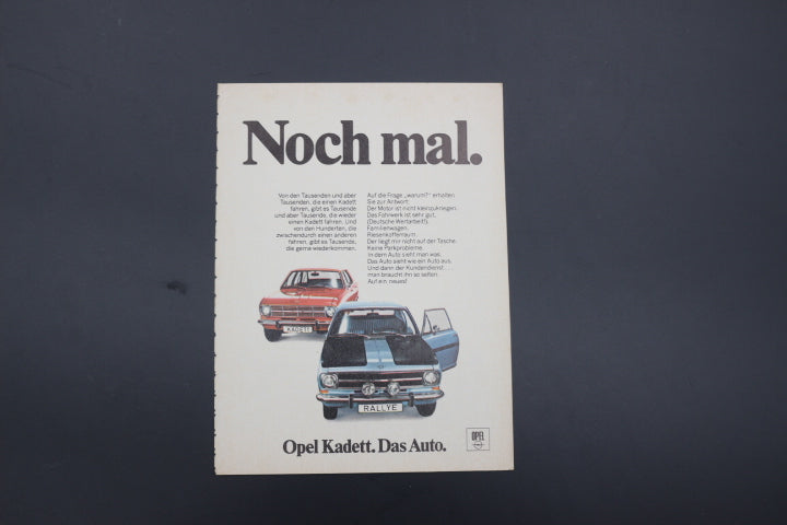 Kadett B Zeitgenössische Werbung DIN A5 (Kopie)