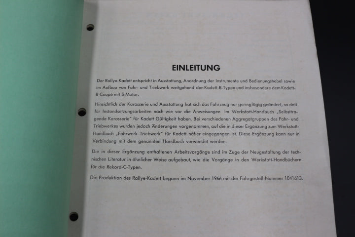 Handbuch Reparaturhandbuch Ergänzung zum Werkstatthandbuch